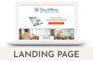 landing page design for retreat planner and coach